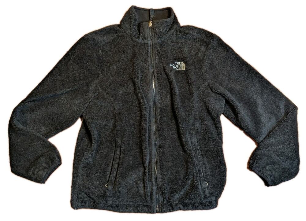 The North Face Womens M Black Fleece Jacket Full Zip Lightweight Outdoor Coat